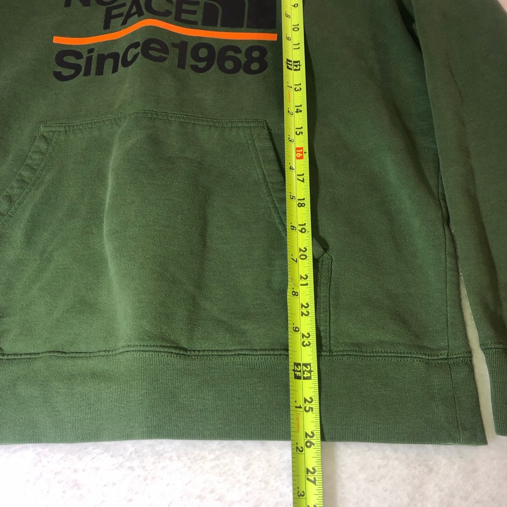 The North Face logo Fleece Hoody Sweatshirt men’s  L Green Half Dome gorp hike - Picture 6 of 11
